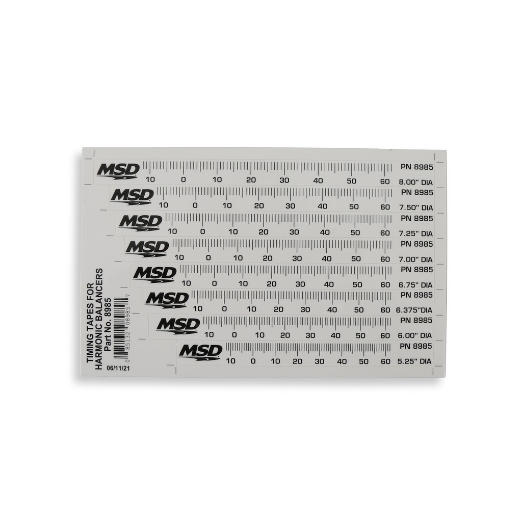 MSD Ignition 8985: Timing Tape Sheet Includes (8) Different Tapes
