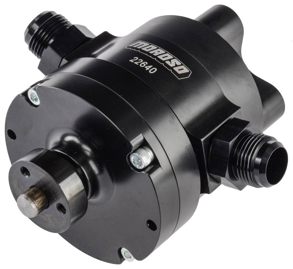 Moroso 22640: 22640 Original 3-Vane Vacuum Pump for Wet Sump Oiling Systems [Black Anodized Finish]