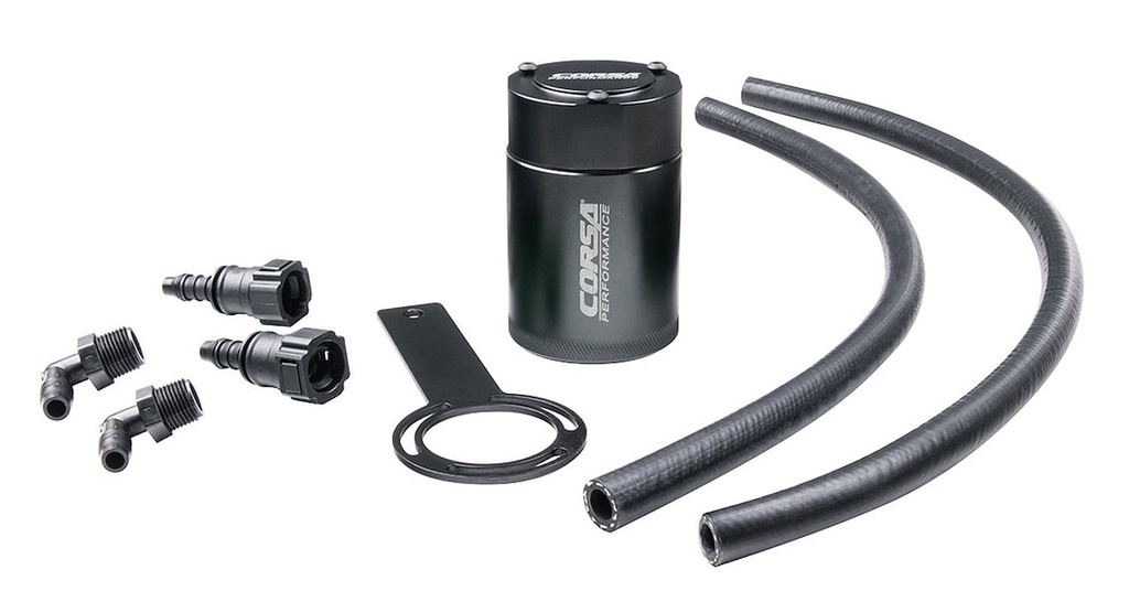 Corsa CC0001: Aluminum Oil Catch-Can Kit for 2014-2019c Chevy Silverado/GMC Sierra, 2015-2020 GM SUVs with 5.3L/6.2L Engine