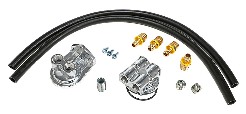 Trans Dapt 1613: Single Oil Filter Relocation Kit Ford Inline 6, V6/V8; Mopar Slant6, V8