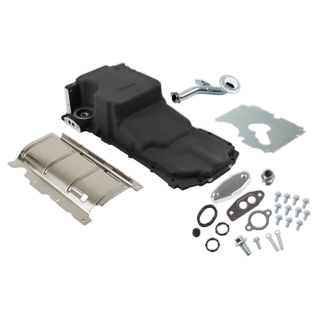Holley 302-20BK: 302-20BK 302-20 GM Gen V LT Retro-Fit Oil Pan with Turbo Oil or PVC Return Port [Black]