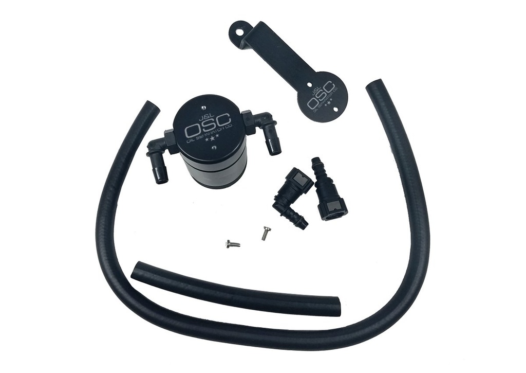 J&L 3013P-B: Oil Separator 3.0 Passenger Side, Clear Anodized [2005-2010 Ford Mustang GT, Bullitt, Saleen]