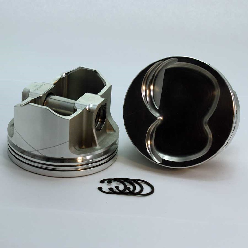 DSS Racing K1-3558-4030: K1-3558-4030 FX-Series Dish Top Piston Set for 1962-2001 Small Block Ford 351W, 4.030 in. Bore, -18cc Volume [OEM Stroke]