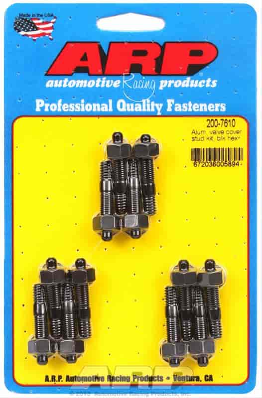 ARP 200-7610: Valve Cover Stud Kit 6-Point (Hex) Nut 1/4" - 20 Thread 1.500" OAL (stud over all length) Black Oxide