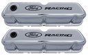 Ford Performance 302-071: Stamped Steel Tall Valve Covers for Small Block Ford 289-302-351W in Chrome Finish with Black Ford Racing Emblem