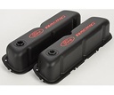 Ford Performance 302-072: Stamped Steel Tall Valve Covers for Small Block Ford 289-302-351W in Black Crinkle Finish with Red Ford Racing Emblem