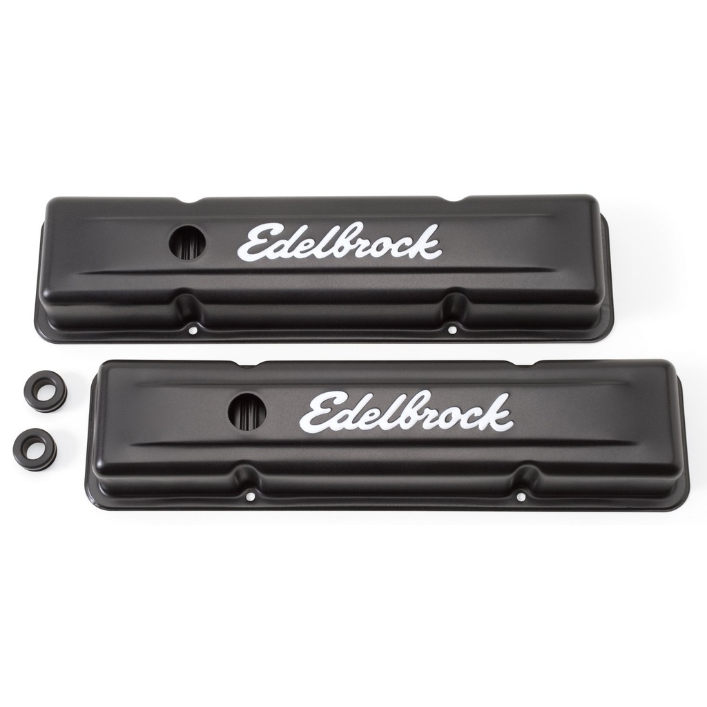 Edelbrock 4443: Signature Series Valve Covers 1959-1986 Small Block Chevy 262-400