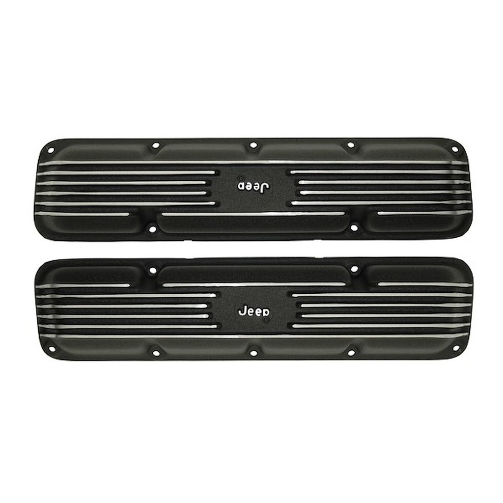 Omix-ADA DMC-6920: Black Wrinkle Valve Covers for 1971-1991 Jeep