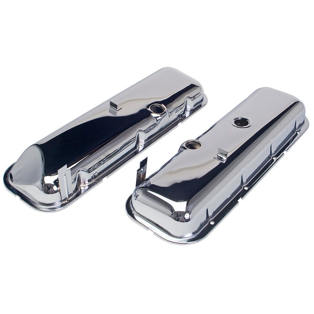 Trans Dapt 9504: OEM Reproduction Chrome Plated Steel Valve Covers 1965-1972 Big Block Chevy 396-502 V8