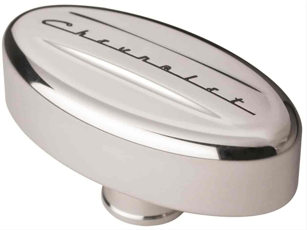 Billet Specialties 20923: Retro Oval Valve Cover Breather Chevrolet Script