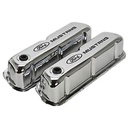 Ford Performance 302-100: Stamped Steel Tall Valve Covers for Small Block Ford 289-302-351W in Chrome Finish with Black Ford Mustang Emblem