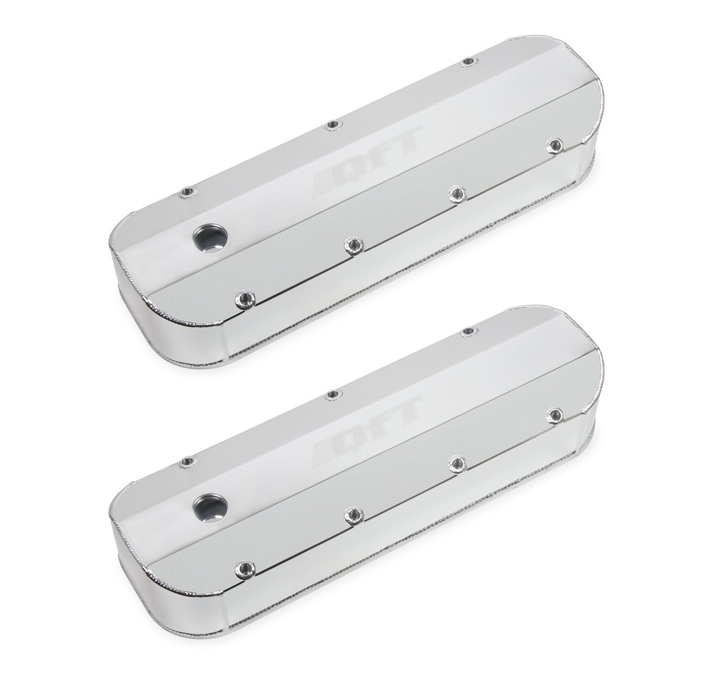Quick Fuel 128-22QFT: Fabricated Aluminum Valve Covers 1965-2000 Big Block Chevy 396-454 Silver