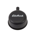 Edelbrock 4413: Signature Series Valve Cover Breather with 90 Degree PCV Port in Black Powder Coated Finish