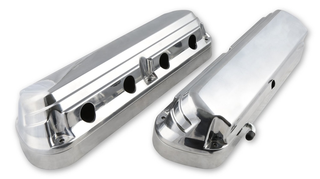 Holley 241-186: 241-186 Ford Fox Body Mustang-Style 2-Piece Cast-Aluminum Valve Covers for GM Gen III/IV LS Engines [Polished Finish]