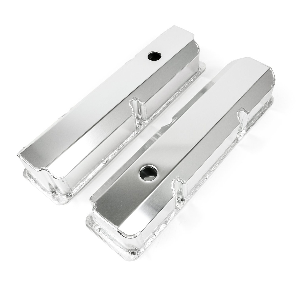 Top Street Performance JM8098-8CA: JM8098-8CA Valve Covers, Fab. Alum., Short Bolt w/ Holes Ford FE, Clear Anodized