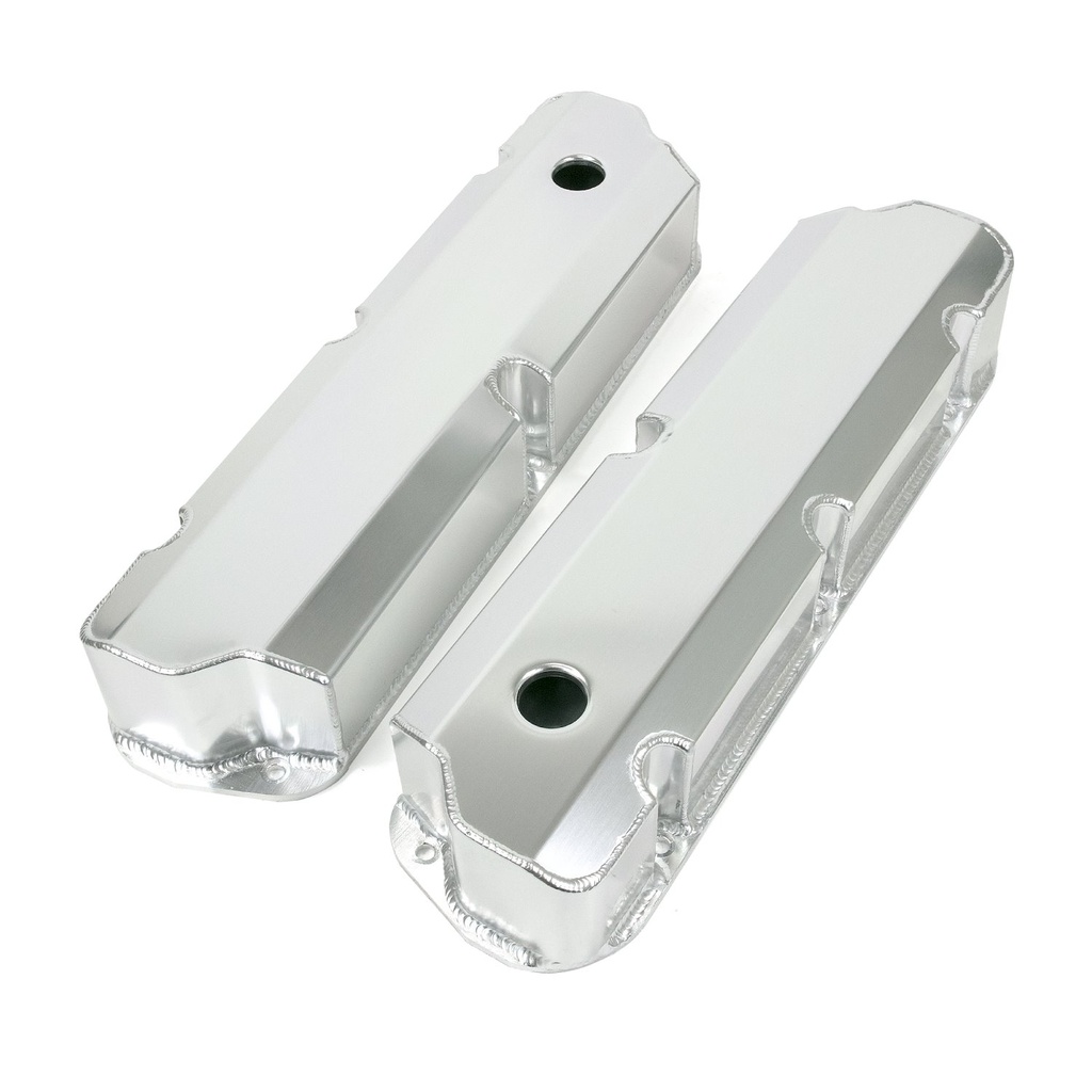 Top Street Performance JM8093-8CA: JM8093-8CA Valve Covers, Fab. Alum., Short Bolt w/ Holes SBF, Clear Anodized