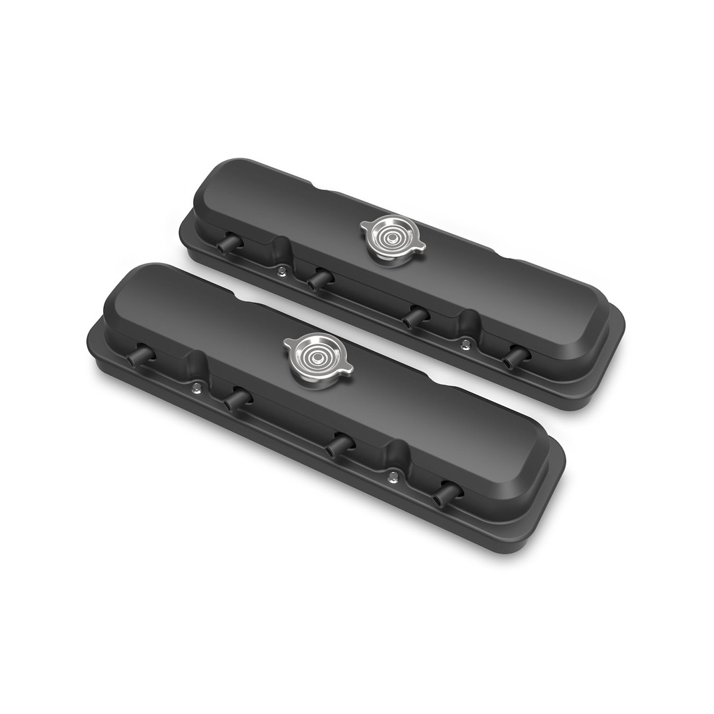 Holley 241-192: 241-192 Pontiac-Style Cast Aluminum Valve Covers in Satin Black Finish [GM LS1, LS2, LS3, LS6, LS7 Engines]