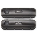 Edelbrock 41853: Classic Finned Valve Covers for 1965-Up Big Block Chevy 396-502 with Black Powder Coated Finish