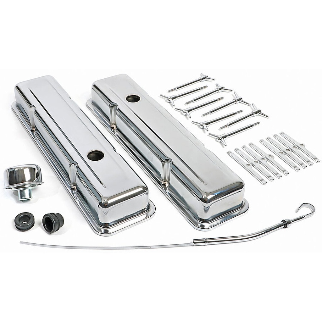 Trans Dapt 3041: Classic Style Chrome Engine Dress-Up Kit 1958-86 Small Block Chevy