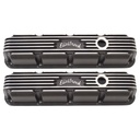 Edelbrock 41773: Classic Finned Valve Covers for Small Block Chrysler Magnum 5.2/5.9L with Black Powder Coated Finish