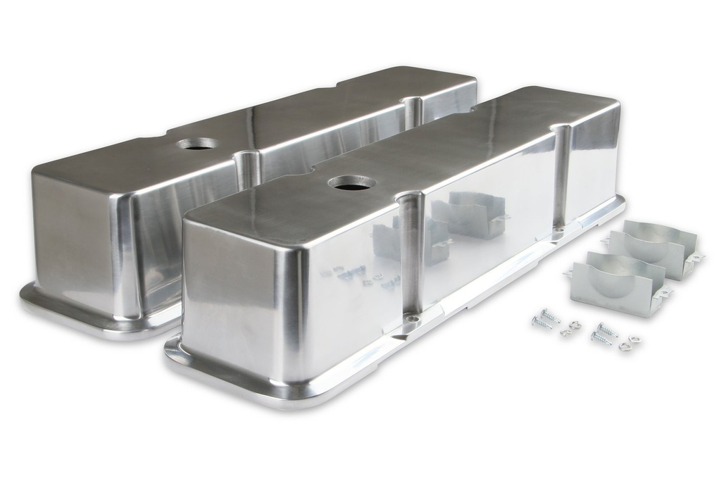 Mr Gasket 6854: Die-Cast Polished Aluminum Valve Covers 1958-1986 SB-Chevy 283-400