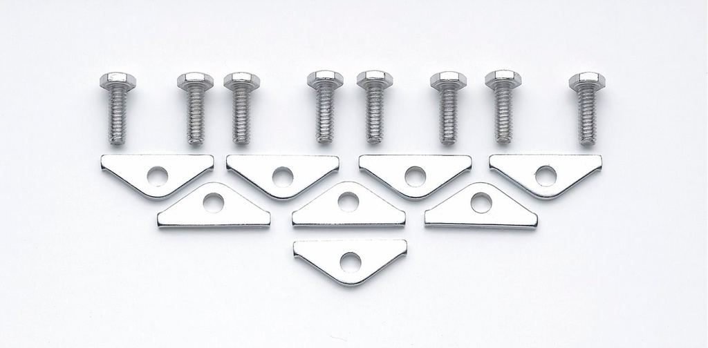 Mr Gasket 9887: Chrome Valve Cover Clamps Short Style