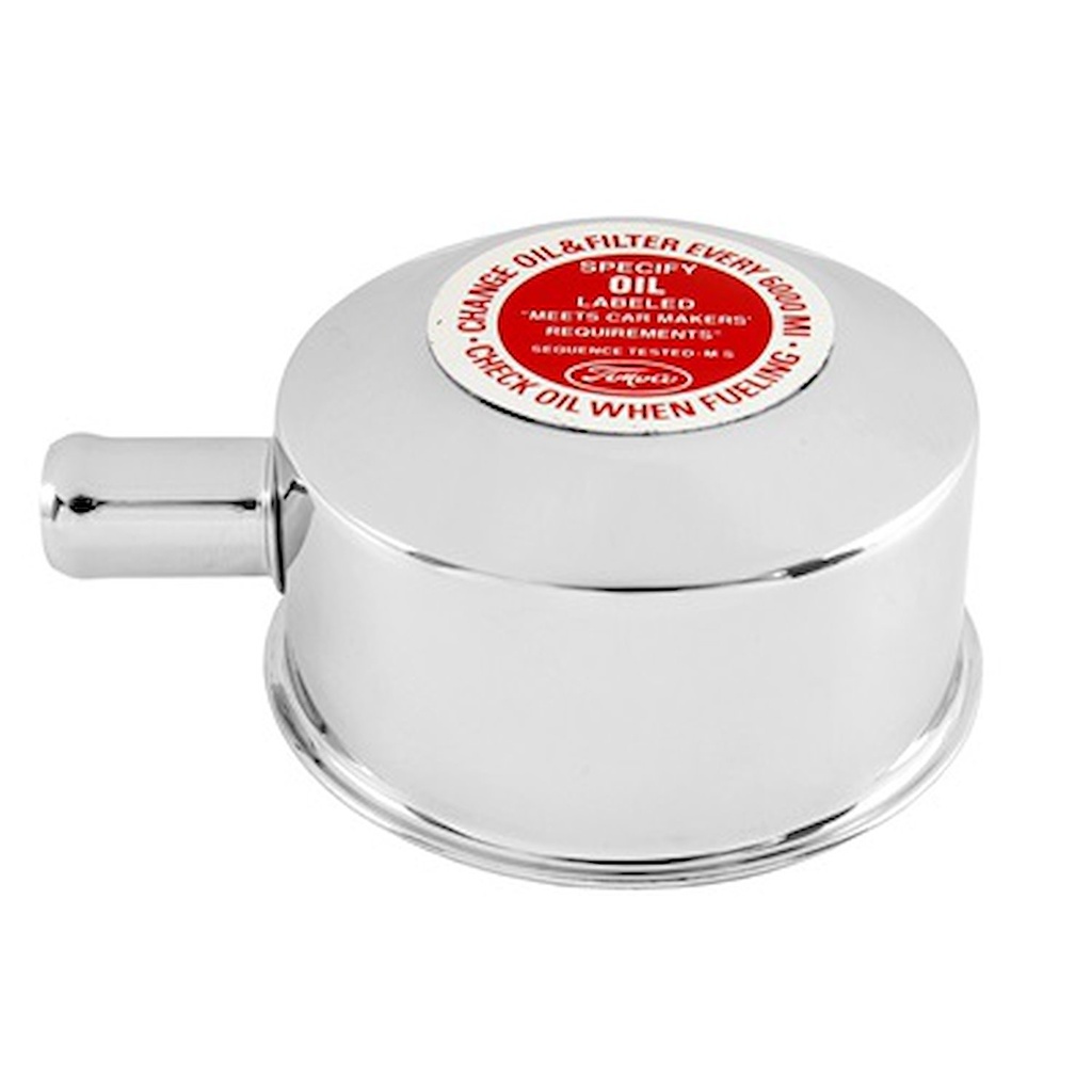 Scott Drake C5ZZ-6766-F: C5ZZ-6766-F Chrome Oil Cap with Decal