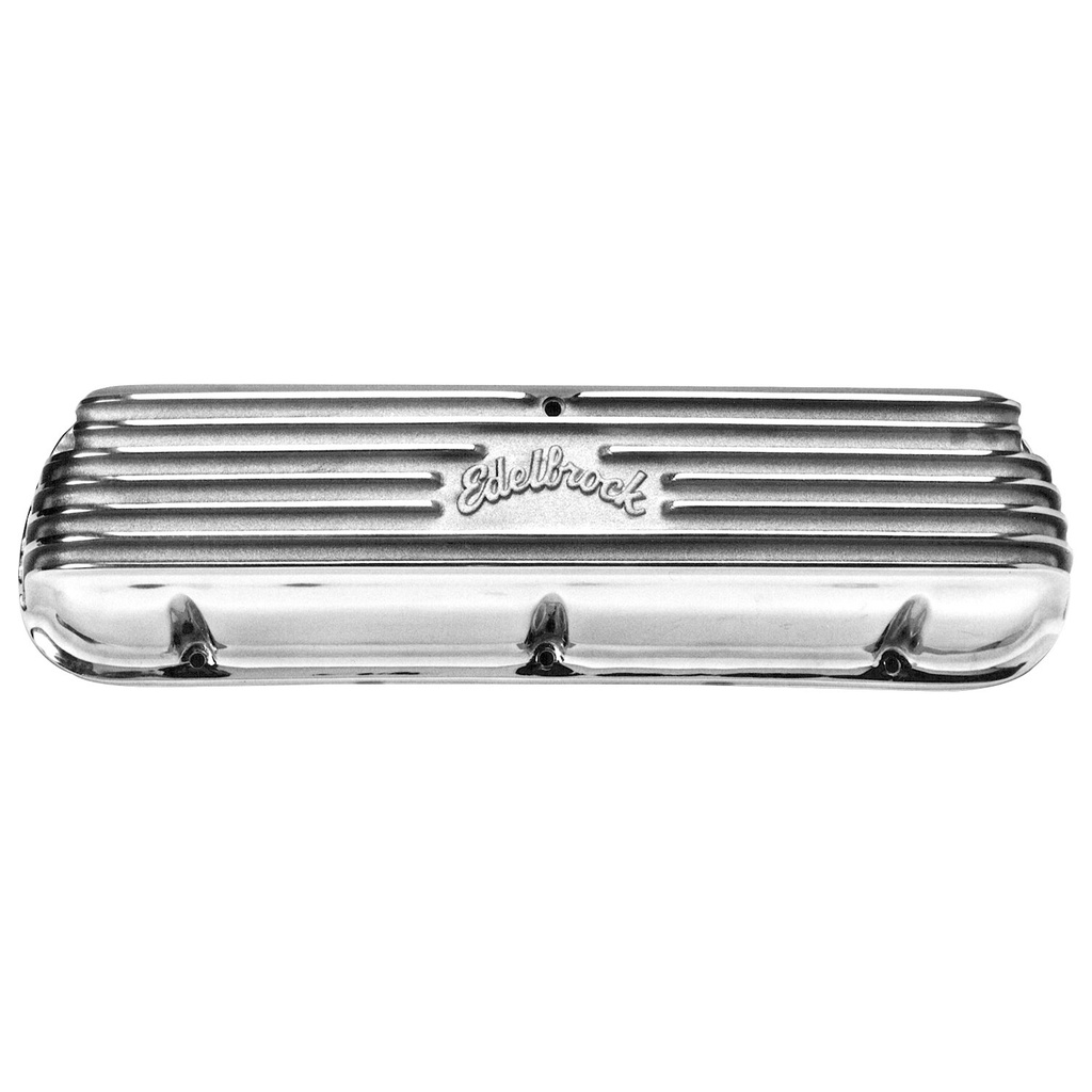 Edelbrock 4160: Classic Finned Valve Covers for 1962-1595 Small Block Ford 221-351W with Polished Finish