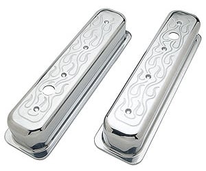 Trans Dapt 6987: Cast Aluminum Valve Covers 1987-99 Small Block Chevy (Centerbolt)