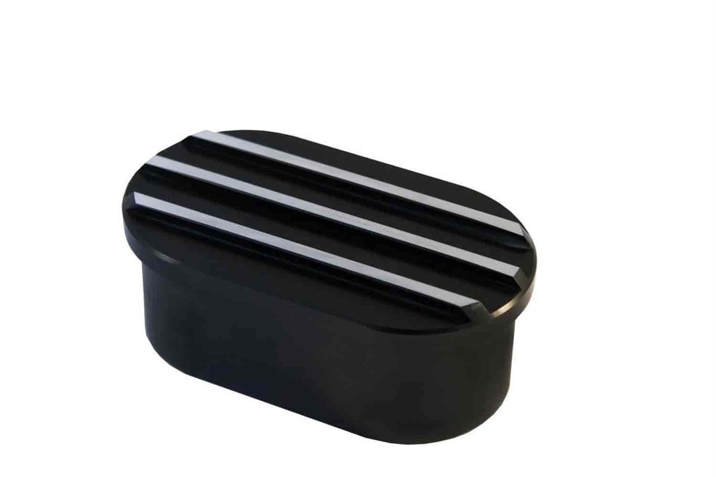 All American Billet BOR-BG: Valve Cover Breather [Silverline Finish (Black Anodized w/Machined Ribs)]