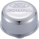 Ford Performance 302-225: Chrome Push-In Valve Cover Air Breather Cap with Ford COBRA Emblem