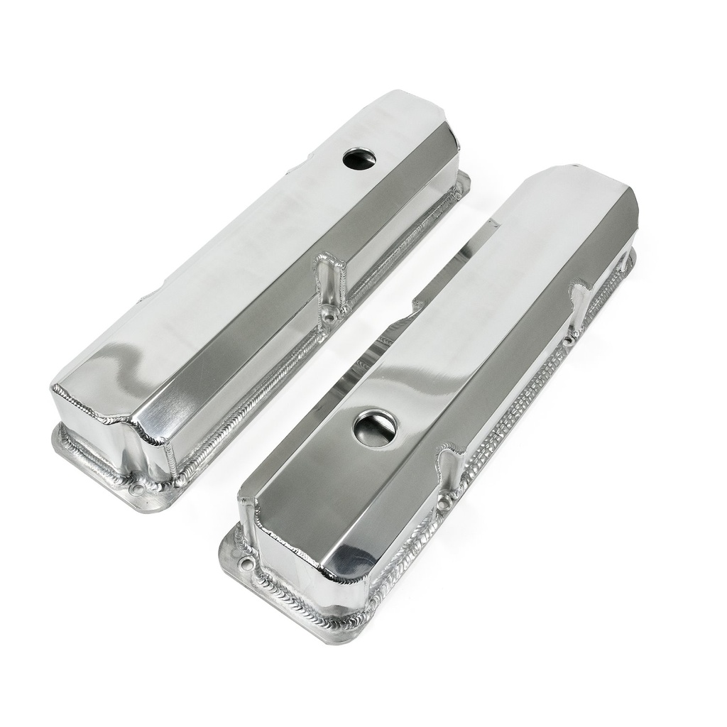 Top Street Performance JM8098-8P: JM8098-8P Valve Covers, Fab. Alum., Short Bolt w/ Holes Ford FE, Polished