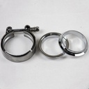 Granatelli 308525-1M: 308525-1M Mating Male To Female Interlocking Flanges, 2.5 in. 63 mm, Male To Female Interlocking w/V-Band Clamp, Mild Steel