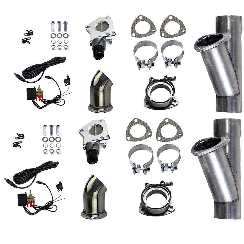 Granatelli 303530D: 303530D Electronic Aluminized Mild Steel Exhaust Cutout System for 3 in. Dual Exhaust (Slip-Fit)