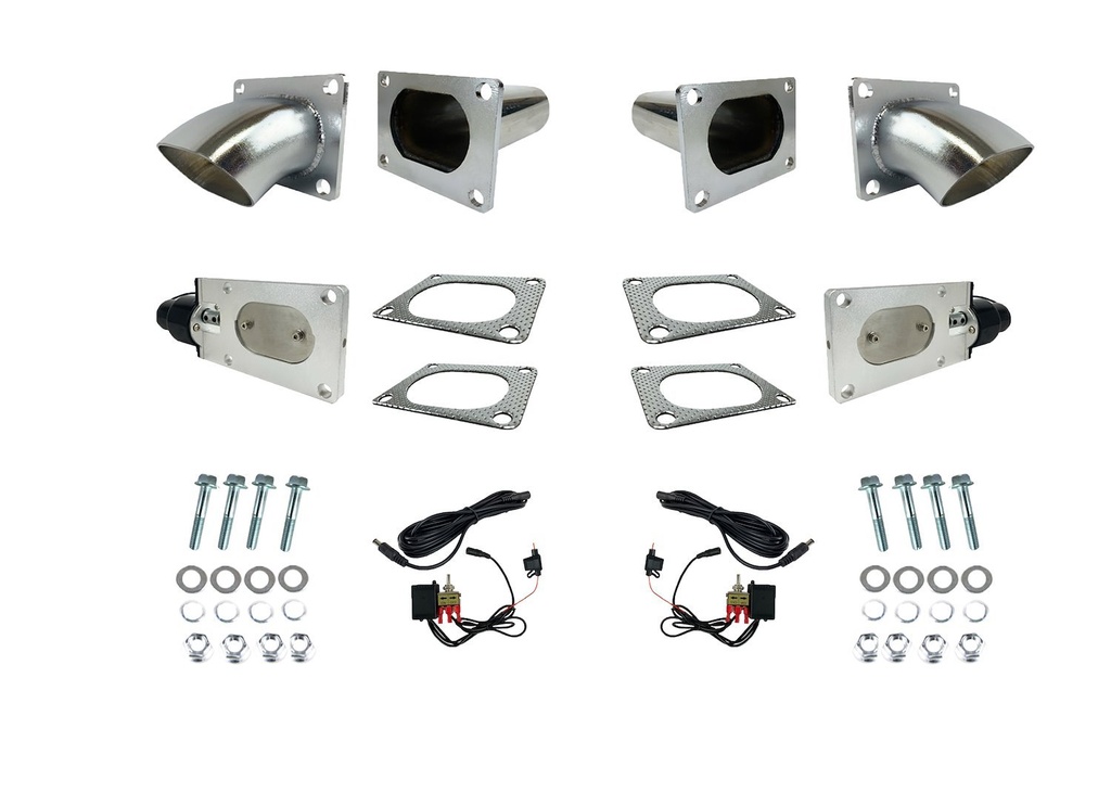 Granatelli 313530D: 313530D Electronic Stainless Steel Oval Exhaust Cutout System for 3 in. Dual Exhaust (Weld-In)