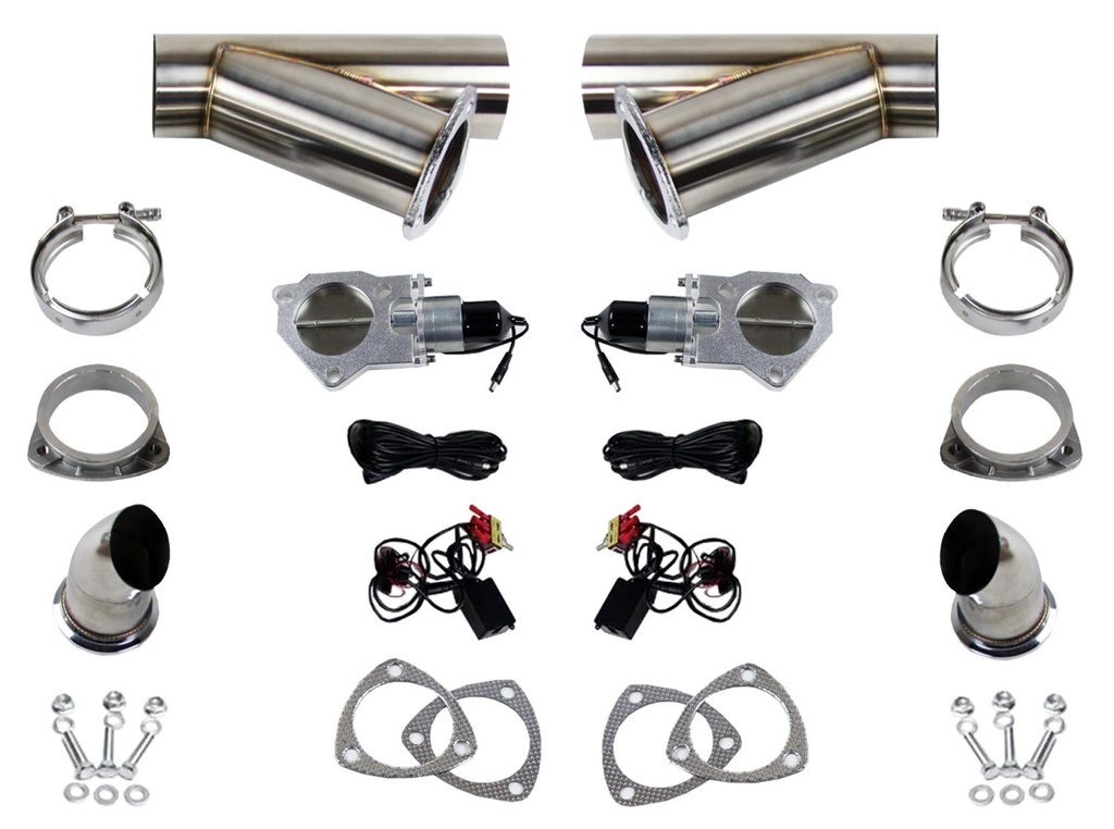 Granatelli 307522D: 307522D Electronic Exhaust Cutout Kit, 2.25 in. 57 mm, Dual System, Stainless Steel