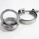 Granatelli 308535-1M: 308535-1M Mating Flat Flanges, 3.5 in. 89 mm., Mild Steel, Includes V-Band Clamp