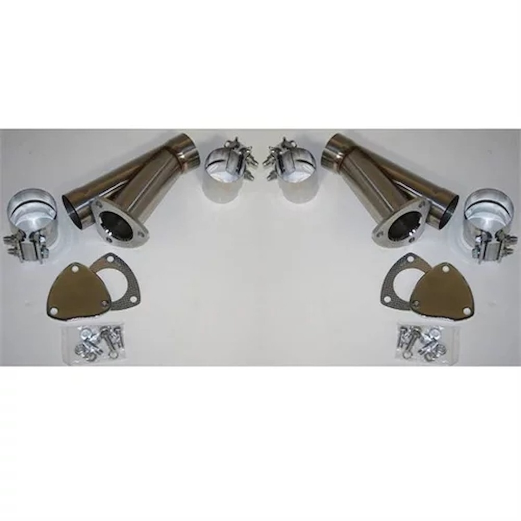 Granatelli 305525D: 305525D Manual Exhaust Cutout Kit, 2.5 in. (63 mm), Stainless Steel, w/Slip Fit And Band Clamp, Set Of 2