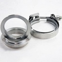 Granatelli 308540-1M: 308540-1M Mating Male To Female Interlocking Flanges, 4.0 in. [102mm.], Mild Steel, Includes O-Ring Seal And V-Band Clamp