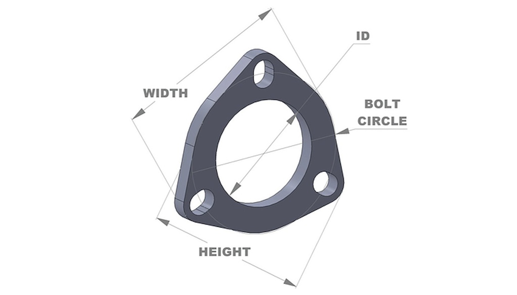 Vibrant Performance 1485S: 3-Bolt Stainless Steel Flange 2.75" I.D.