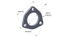 Vibrant Performance 1485S: 3-Bolt Stainless Steel Flange 2.75" I.D.