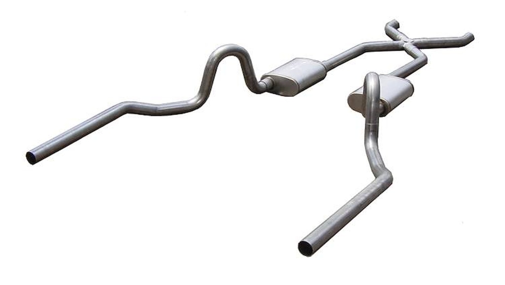 Pypes Performance Exhaust SGA13T: Crossmember Back X-Pipe Exhaust System with Turbo Pro Mufflers for 1964-1972 GM A-Body [3 in.]