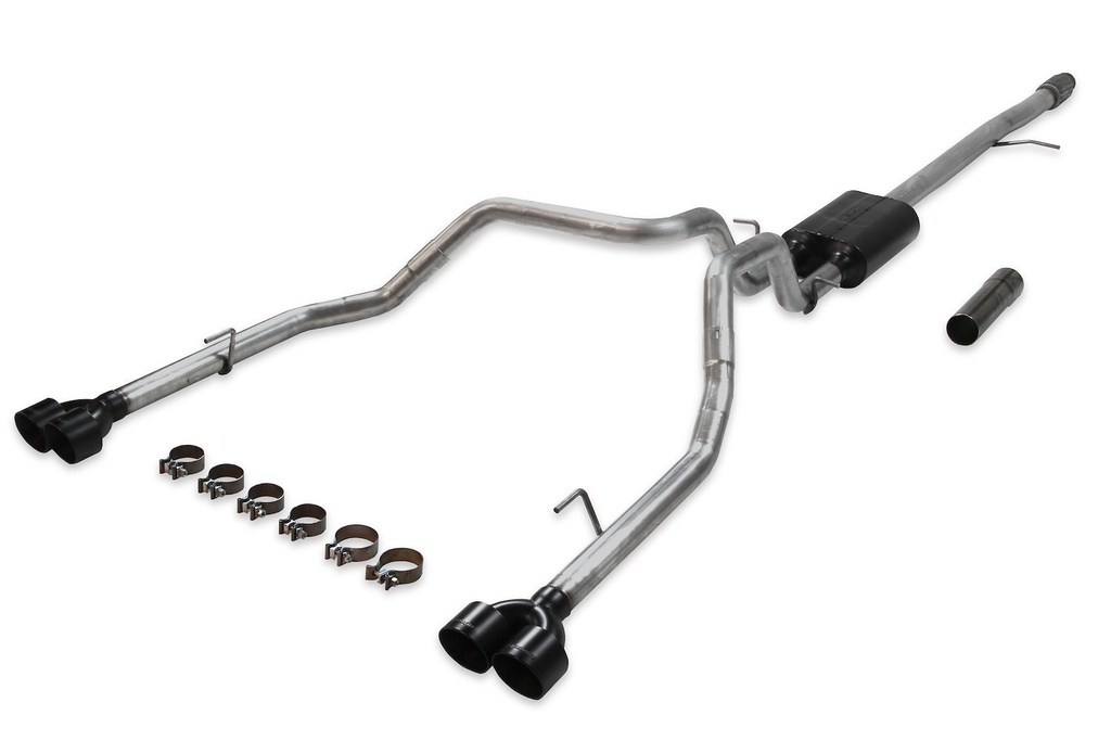 Flowmaster 817895: 817895 American Thunder Cat-Back Exhaust System 2019 GM Silverado/Sierra 1500 5.3L (Crew/Double Cab) - Black Ceramic Tips
