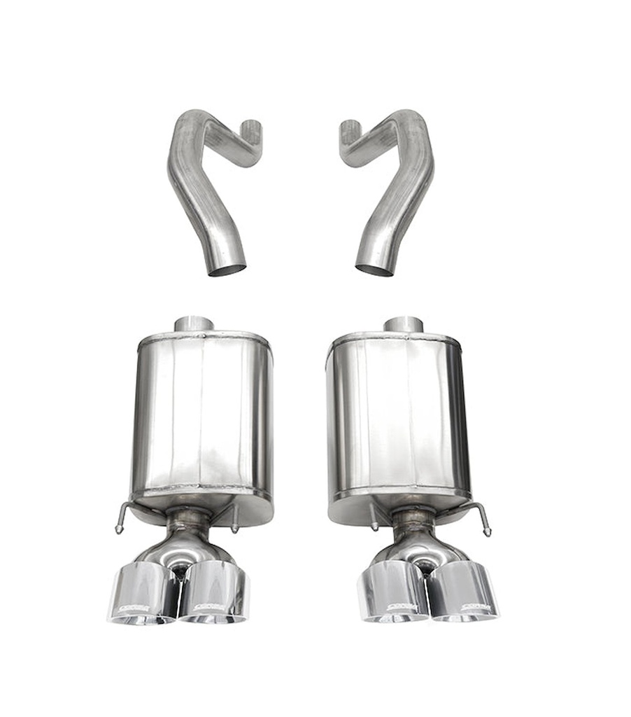 Corsa 21077: Xtreme Sound-Level Axle-Back Exhaust System for Select 2006-2013 Chevy Corvette C6 ZO6/ZR1 [Polished Tips]