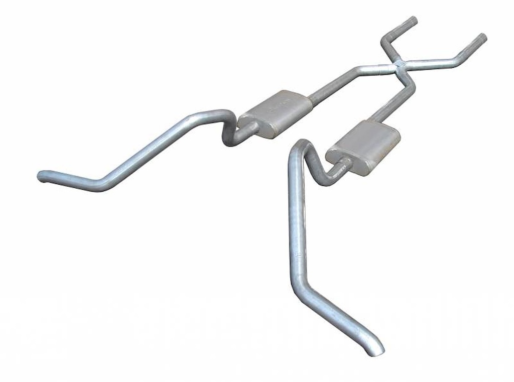 Pypes Performance Exhaust SGB10T: Crossmember Back X-Pipe Exhaust System with Turbo Pro Mufflers for Select 1965-1970 GM B-Body [2.500 in.]