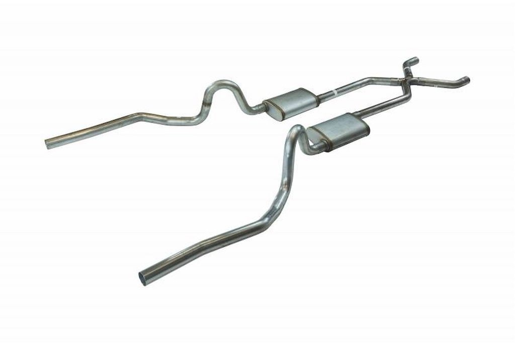 Pypes Performance Exhaust SGA12T: Crossmember Back X-Pipe Exhaust System with Turbo Pro Mufflers for 1968-1972 Oldsmobile 442, 1970-1971 Pontiac GTO [2.500 in.]