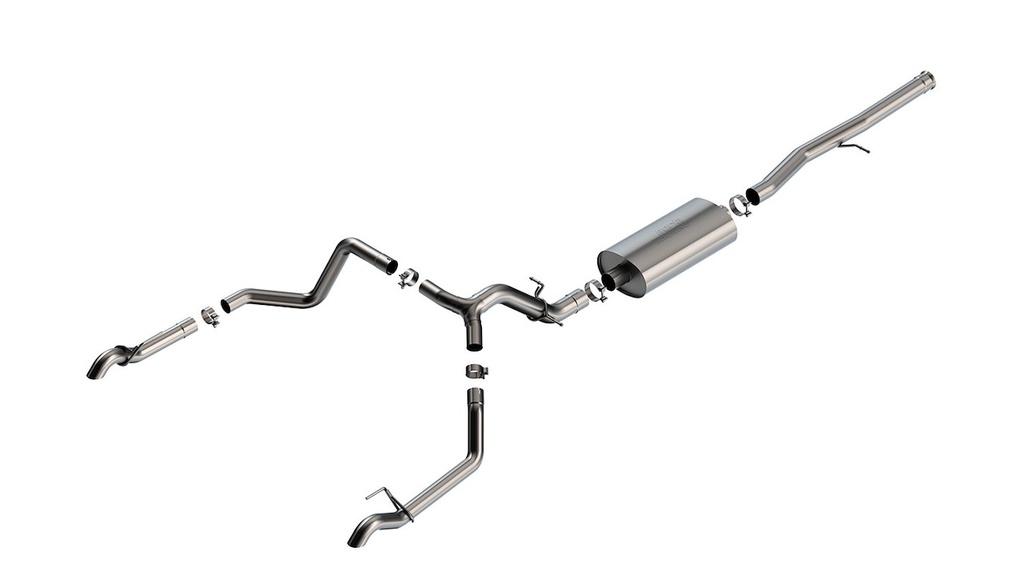Borla 140913: Cat-Back Exhaust System Fits Select Chevy Silverado 1500 ZR2 6.2L 4WD, GMC Sierra 1500 AT4X 6.2L 4WD [Touring Muffler]