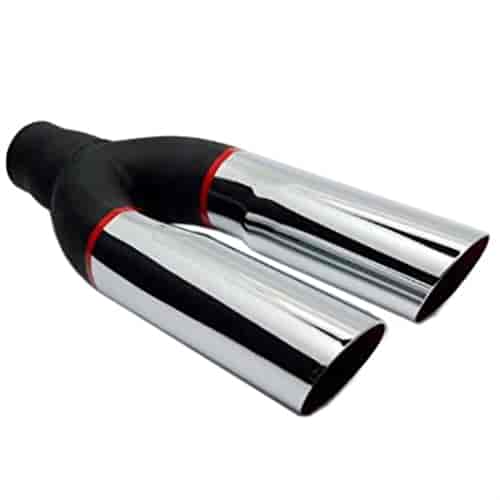 Jones Exhaust JDR200: Chrome Exhaust Resonator Tip Dual Angle Cut 6"