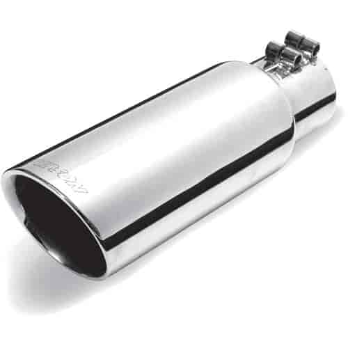[GIB-500417] Gibson Performance Exhaust 500417: Stainless Steel Slash Cut Dual Walled Exhaust Tip Inlet: 2.5"