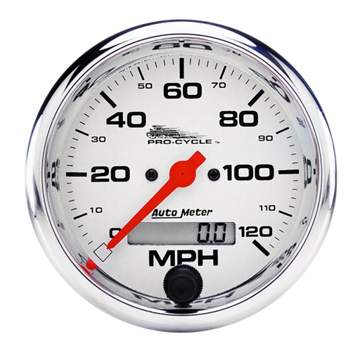 [ATM-19351] AutoMeter 3-3/4" SPEEDOMETER, 0-120 MPH, ELECTRIC, WHITE, PRO-CYCLE